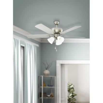 Eglo 35077 - Deckenventilator LAS PALMAS 3xE27/40W/230V mattchrom/grau