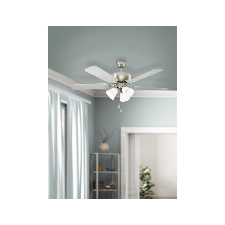 Eglo 35077 - Deckenventilator LAS PALMAS 3xE27/40W/230V mattchrom/grau