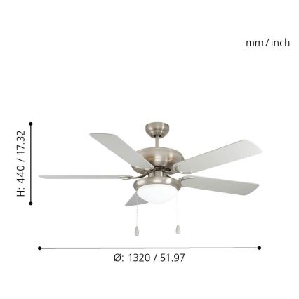 Eglo 35078 - Deckenventilator BALLINA 2xE27/40W/230V