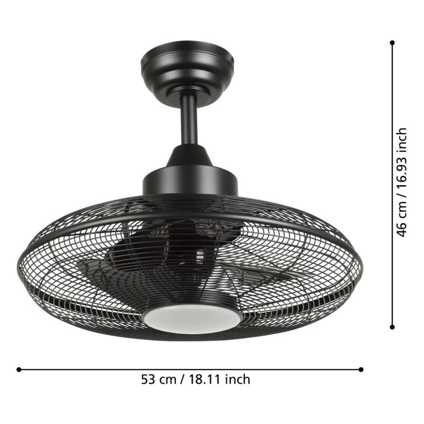 Eglo - LED-Deckenventilator LED/15W/230V Ø 53 cm schwarz + Fernbedienung