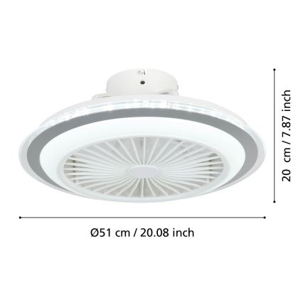 Eglo - Dimmbarer LED-Deckenventilator LED/25,5W/230V weiß/grau 2700-6500K + Fernbedienung