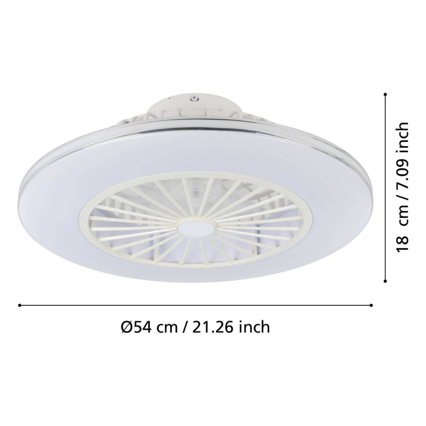 Eglo - LED-dimmbarer Deckenventilator 3×LED/12,6W/230V 2700–6500K Ø55 cm Weiß + Fernbedienung