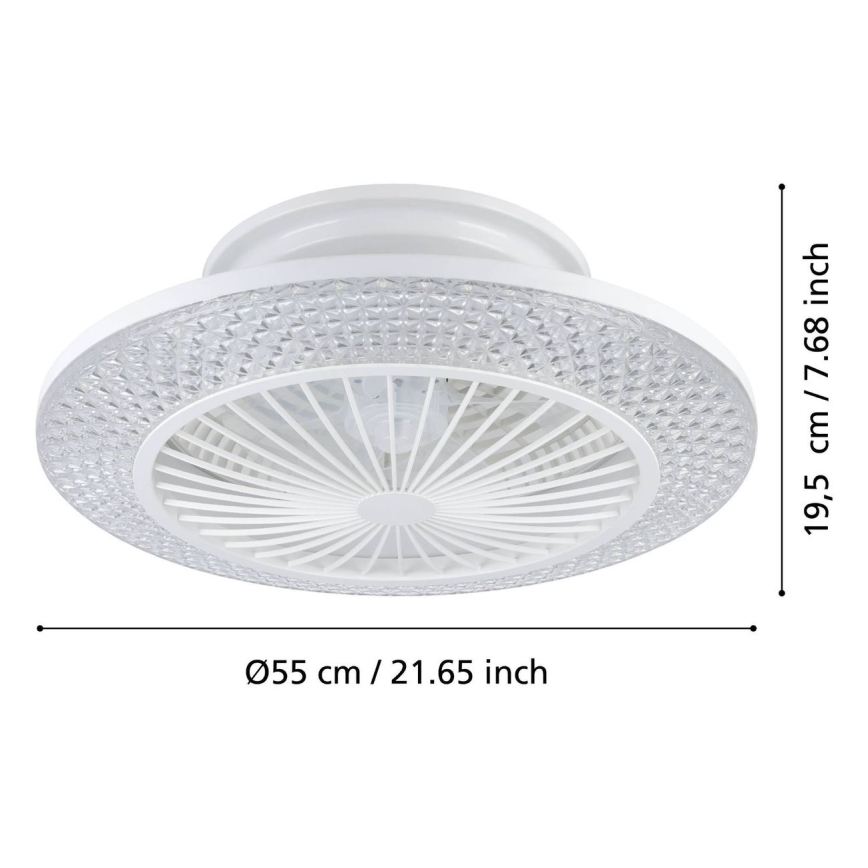 Eglo - Dimmbarer LED-Deckenventilator 3x LED/12,6 W/230 V 2700–6500 K Ø 55 cm weiß + Fernbedienung