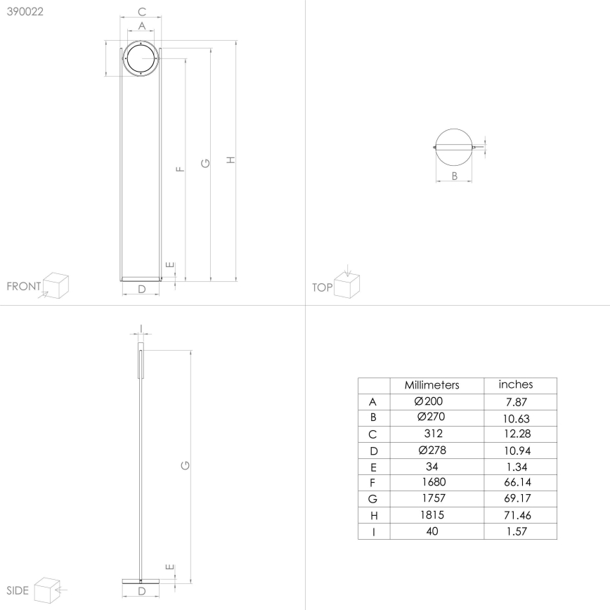 Eglo - Dimmbare LED-Stehleuchte LED/20W/230V 3000K schwarz