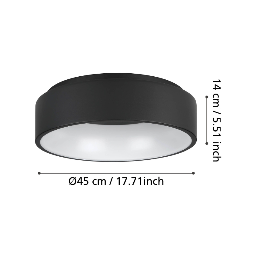 Eglo - Dimmbare LED-Deckenleuchte LED/25,5W/230V 3000K schwarz