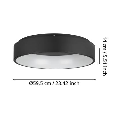 Eglo - Dimmbare LED-Deckenleuchte LED/35,2W/230V 3000K schwarz