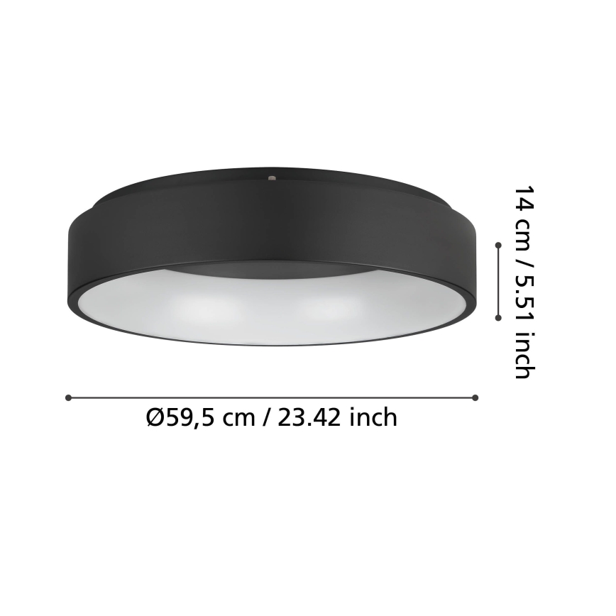 Eglo - Dimmbare LED-Deckenleuchte LED/35,2W/230V 3000K schwarz