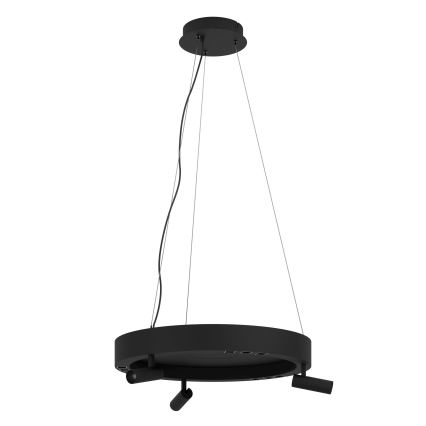 Eglo - LED dimmbare Hängeleuchte an Seil 3xLED/8W/230V + 3xLED/8,5W 3000K Schwarz + Fernbedienung