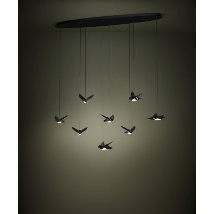 Eglo - Dimmbare LED-Hängeleuchte 8xLED/4,2W/230V 3000K schwarz
