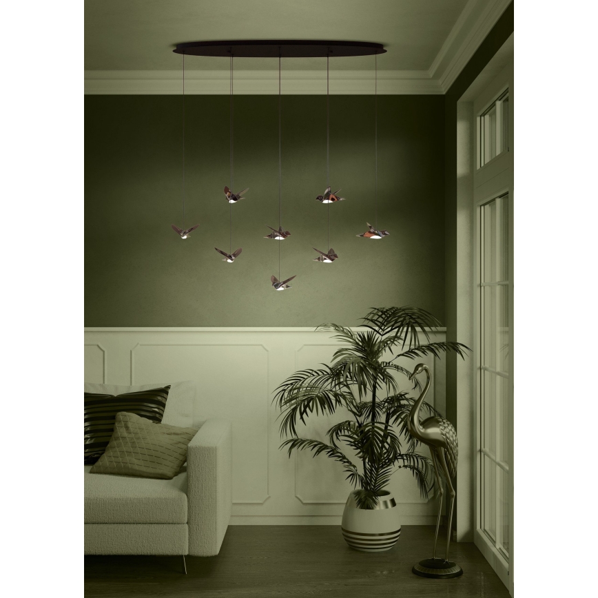 Eglo - Dimmbare LED-Hängeleuchte 8xLED/4,2W/230V 3000K schwarz