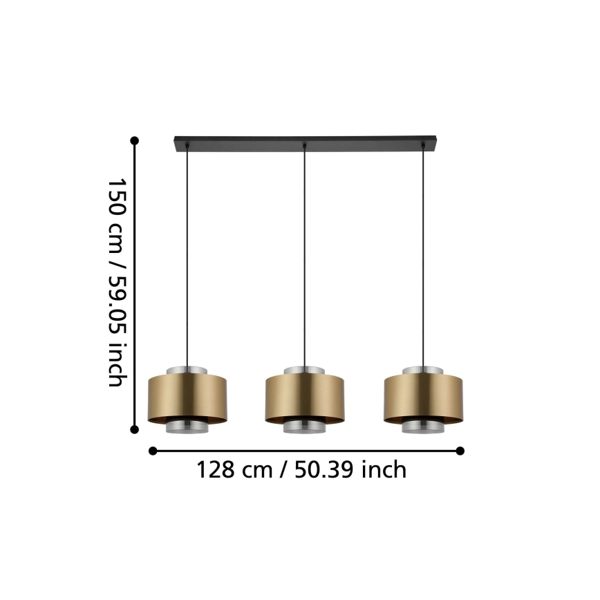Eglo - Hängeleuchte 3xE27/40W/230V golden