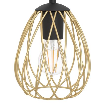 Eglo - Hängeleuchte 6xE27/40W/230V schwarz/golden