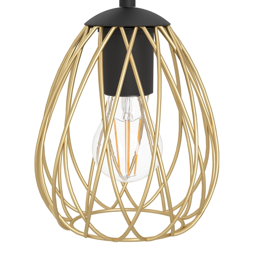 Eglo - Hängeleuchte 6xE27/40W/230V schwarz/golden