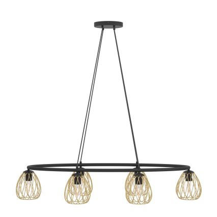 Eglo - Hängeleuchte 6xE27/40W/230V schwarz/golden