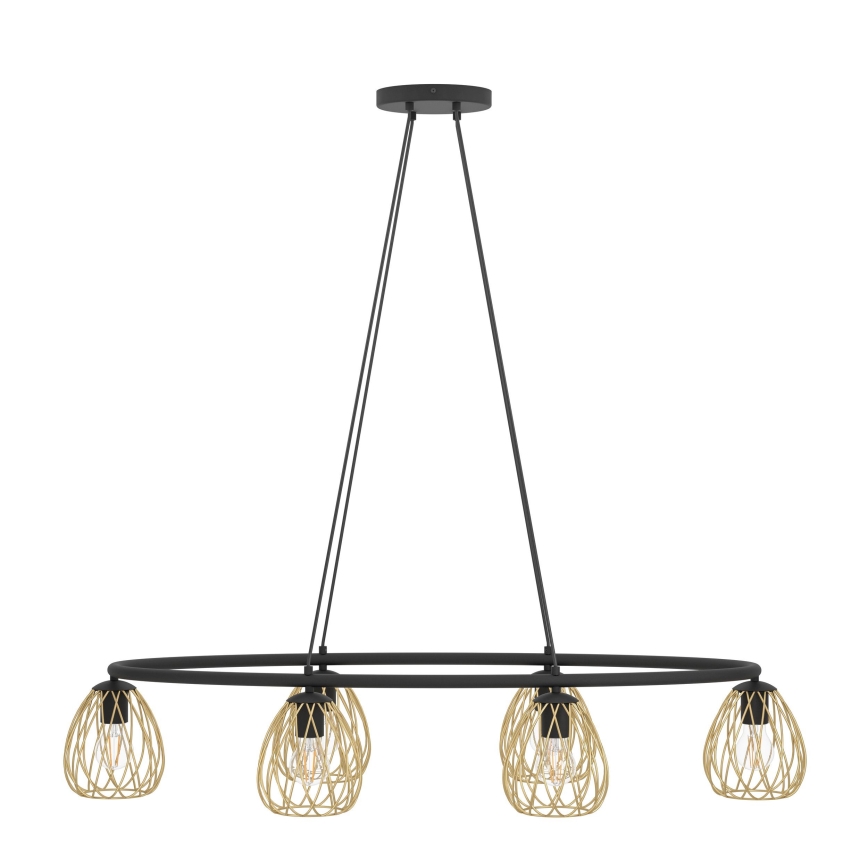 Eglo - Hängeleuchte 6xE27/40W/230V schwarz/golden