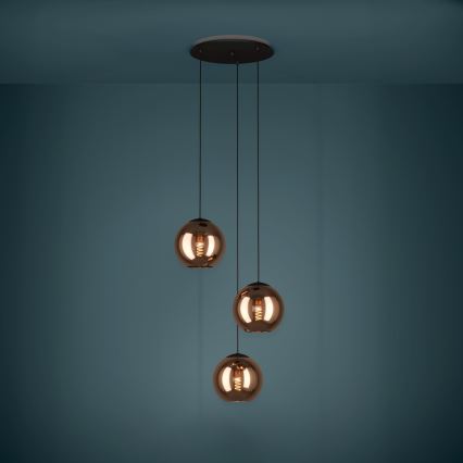 Eglo - Hängeleuchte 3xE27/40W/230V kupfern