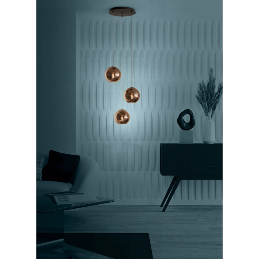 Eglo - Hängeleuchte 3xE27/40W/230V kupfern