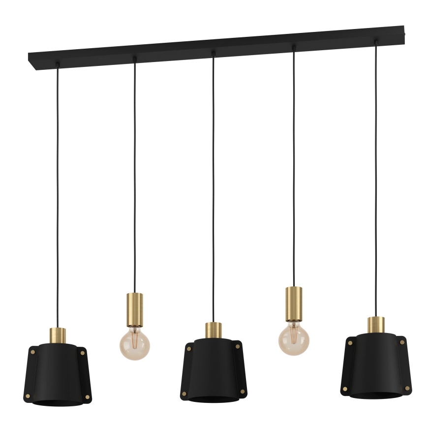 Eglo - Hängeleuchte 5xE27/40W/230V schwarz/golden