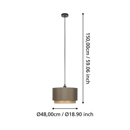Eglo - Hängeleuchte 1xE27/40W/230V braun