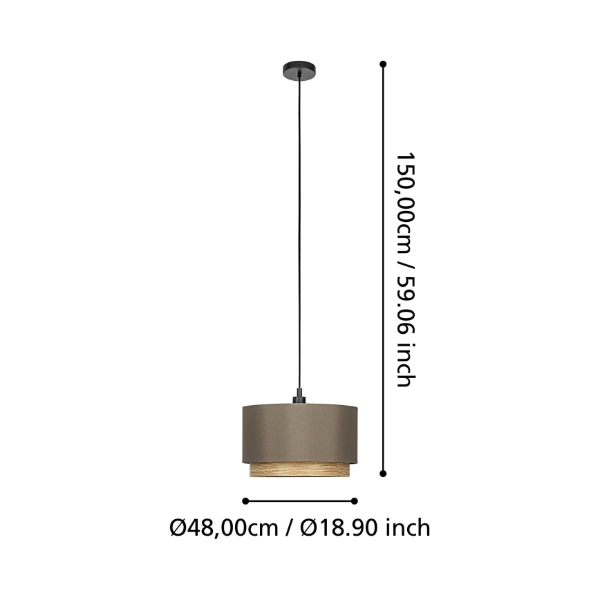 Eglo - Hängeleuchte 1xE27/40W/230V braun