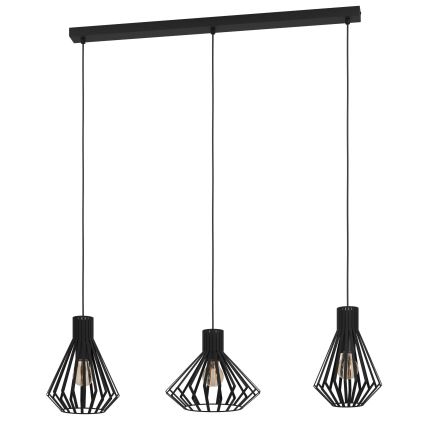 Eglo - Hängeleuchte 3xE27/40W/230V schwarz