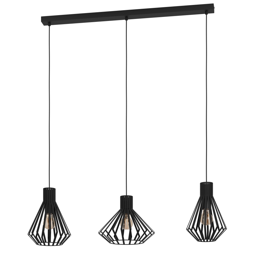 Eglo - Hängeleuchte 3xE27/40W/230V schwarz