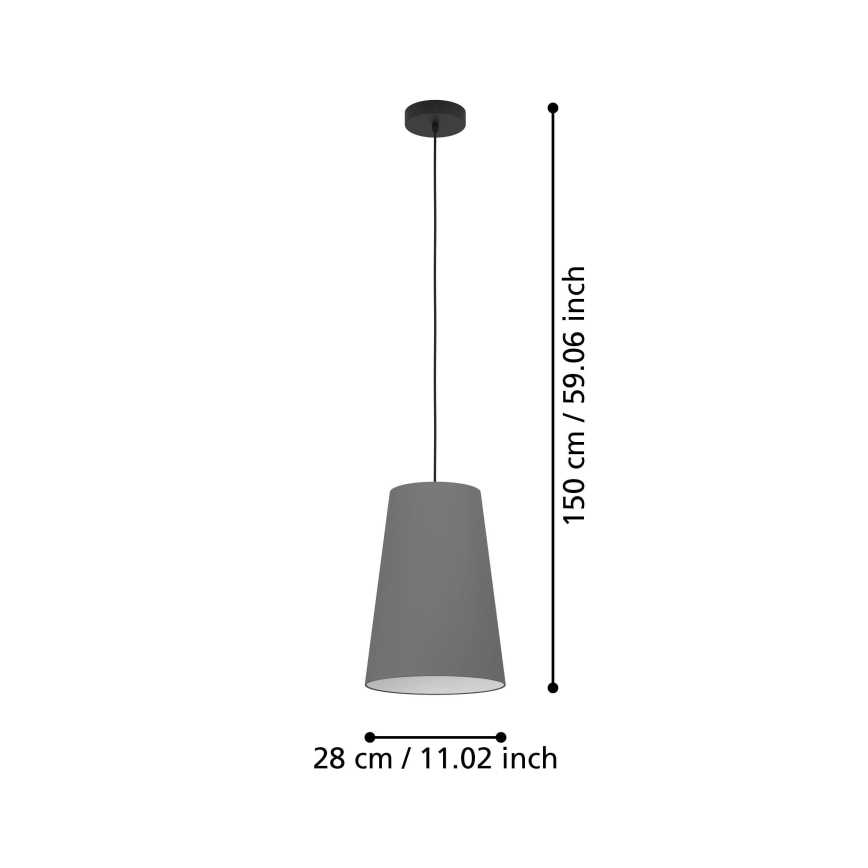 Eglo - Hängeleuchte 1xE27/40W/230V grau