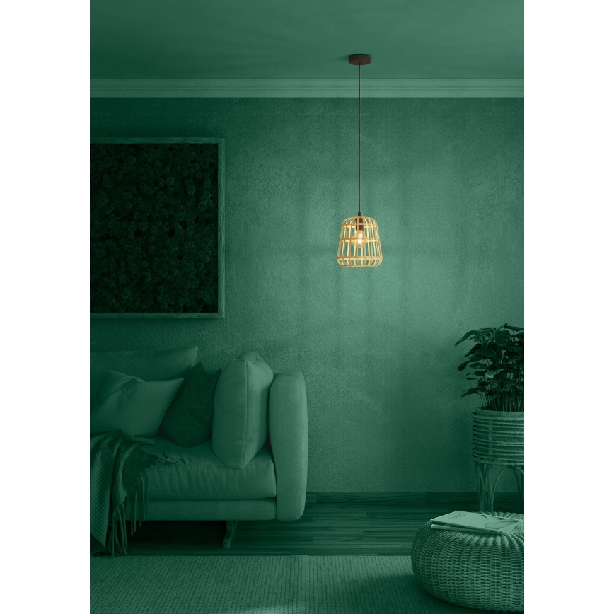 Eglo - Hängeleuchte 1xE27/40W/230V d 24 cm Bambus