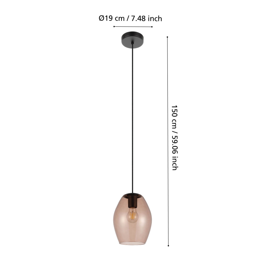Eglo - Hängeleuchte 1xE27/40W/230V braun
