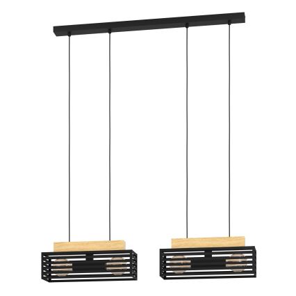 Eglo - Hängeleuchte 4xE27/40W/230V schwarz/braun