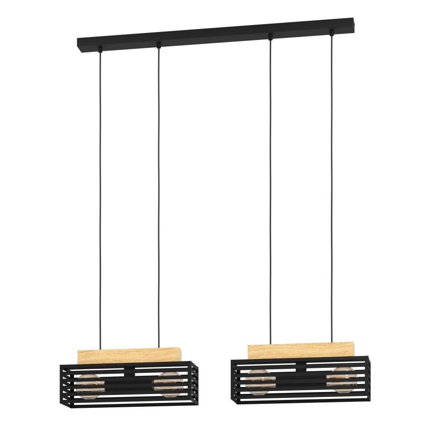 Eglo - Hängeleuchte 4xE27/40W/230V schwarz/braun
