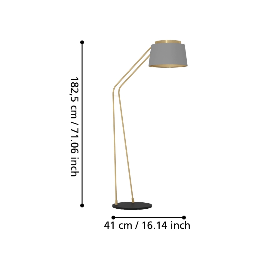 Eglo - Stehleuchte 1xE27/40W/230V grau/golden