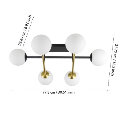 Eglo - Anbauleuchte 6xE14/40W/230V golden/schwarz