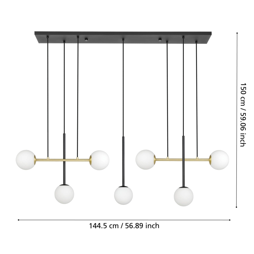 Eglo - Hängeleuchte 7xE14/40W/230V golden/schwarz