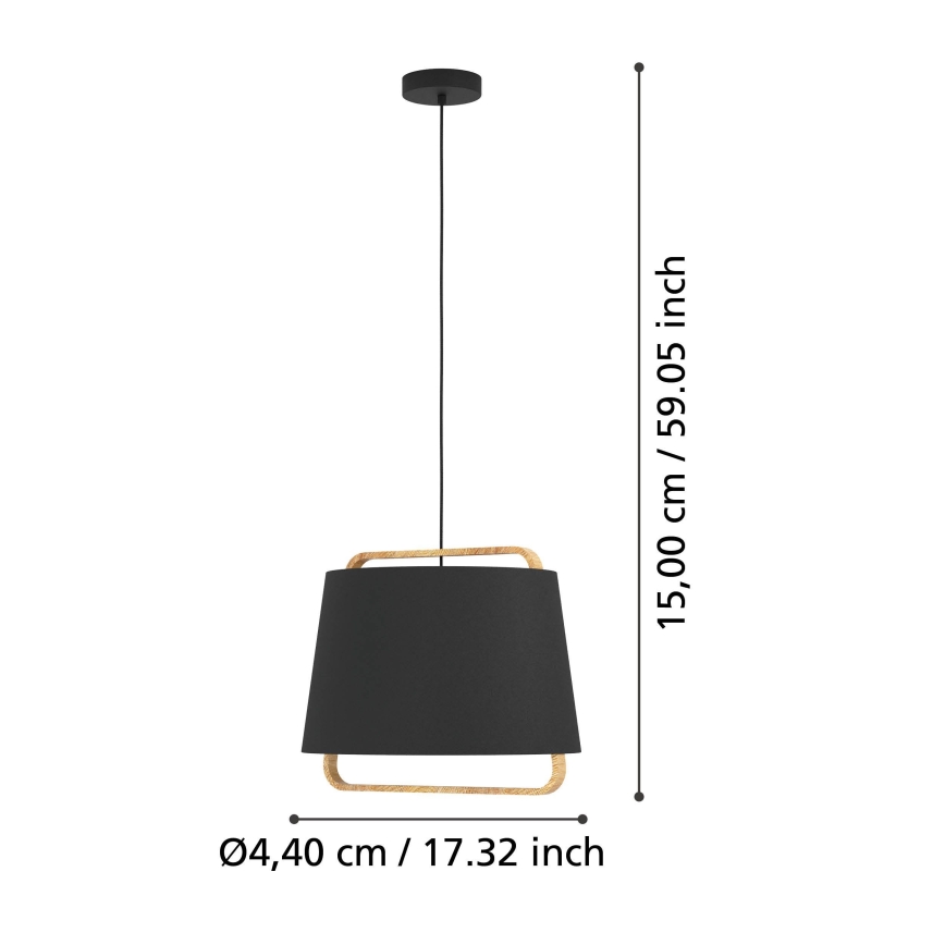 Eglo - Hängeleuchte 1xE27/40W/230V schwarz