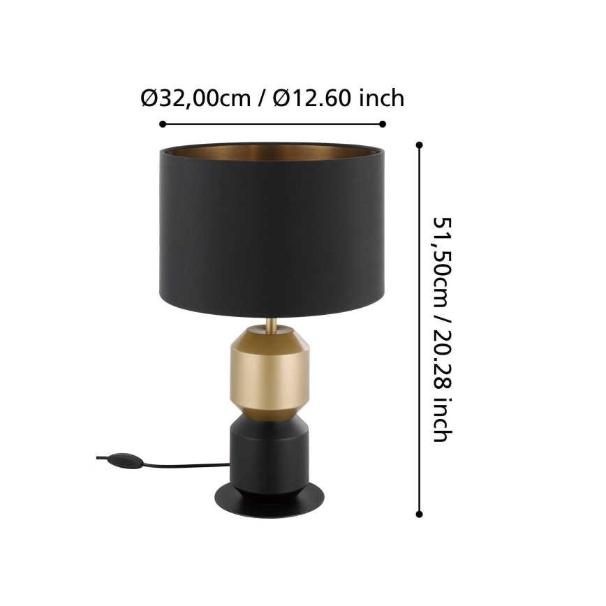 Eglo - Tischleuchte 1xE27/40W/230V schwarz/golden