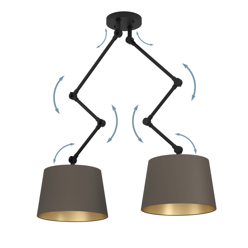 Eglo - Deckenleuchte an Stange 2xE27/40W/230V braun