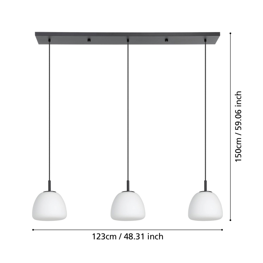 Eglo - Hängeleuchte 3xE27/40W/230V schwarz