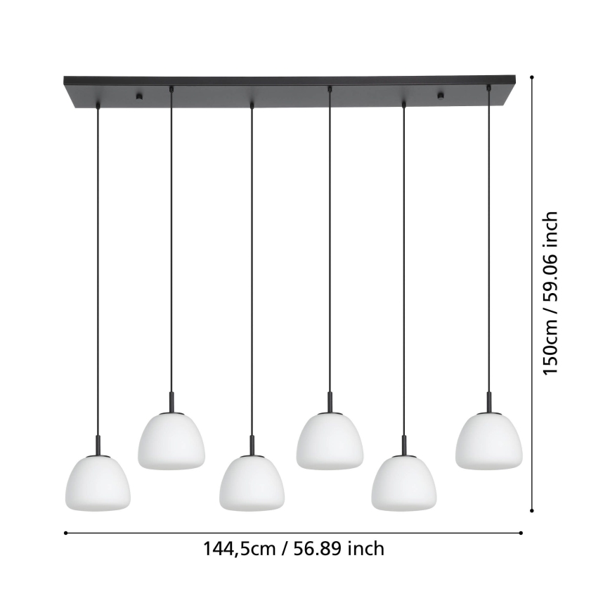 Eglo - Hängeleuchte 6xE27/40W/230V schwarz