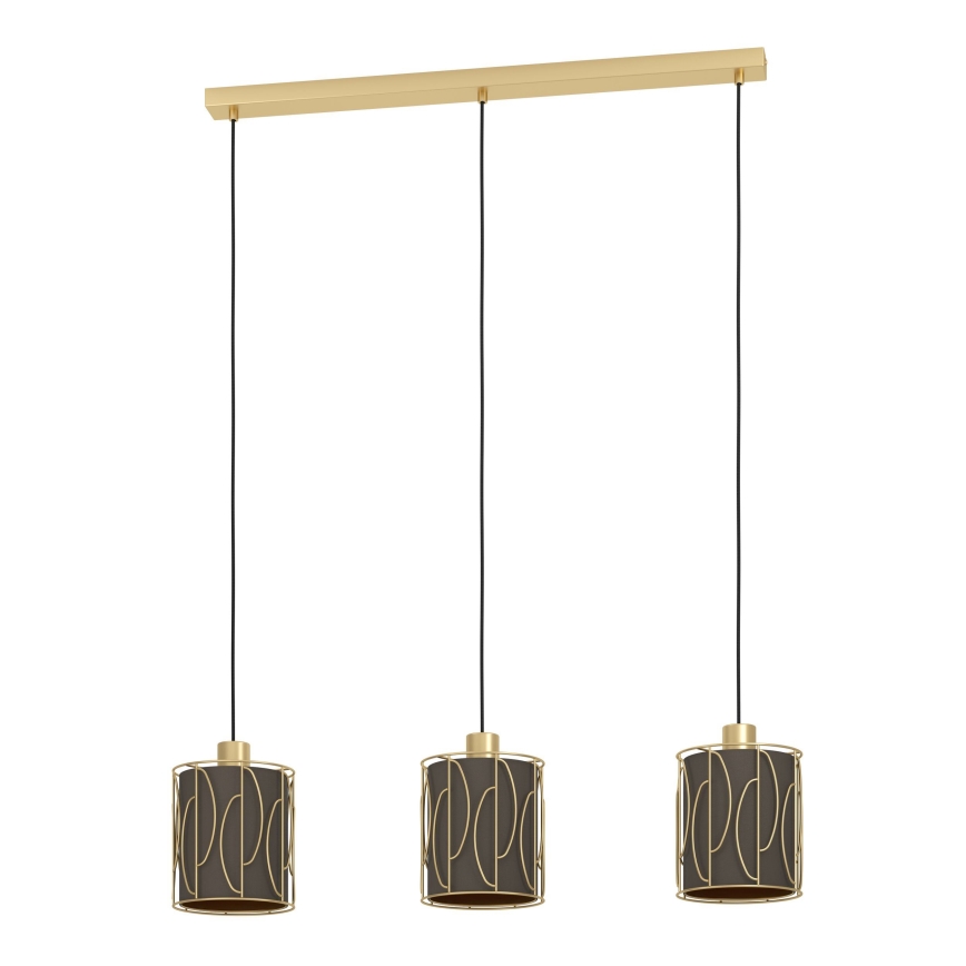Eglo - Hängeleuchte 3xE27/40W/230V golden/braun