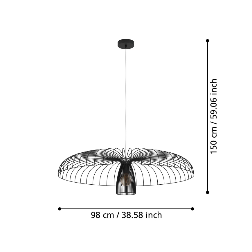 Eglo - Hängeleuchte 1xE27/60W/230V d 98,5 cm schwarz