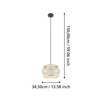 Eglo - Hängeleuchte 1xE27/40W/230V Bambus
