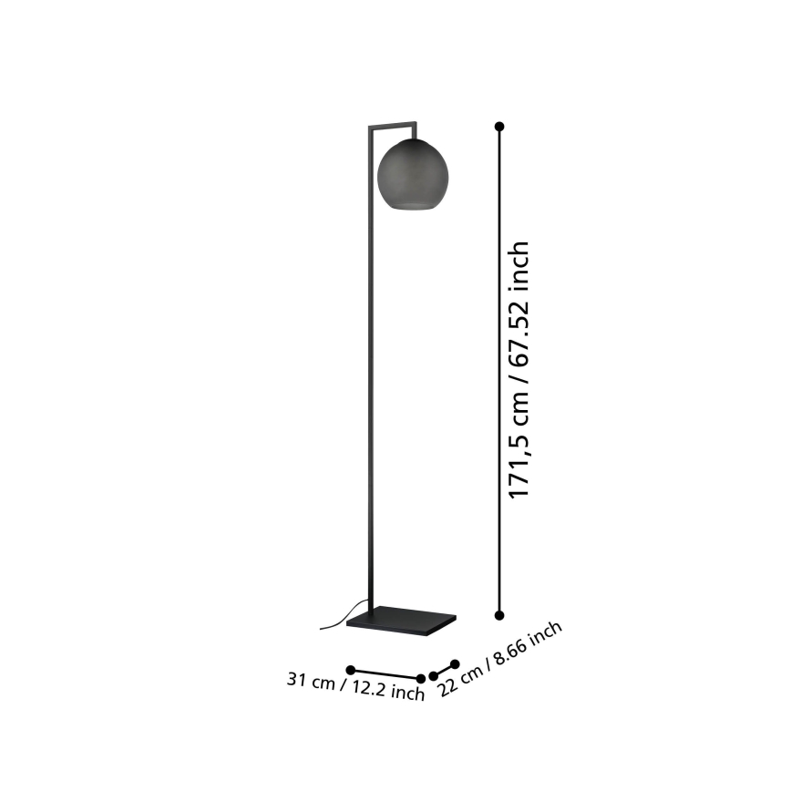 Eglo - Stehleuchte 1xE27/40W/230V rauchig