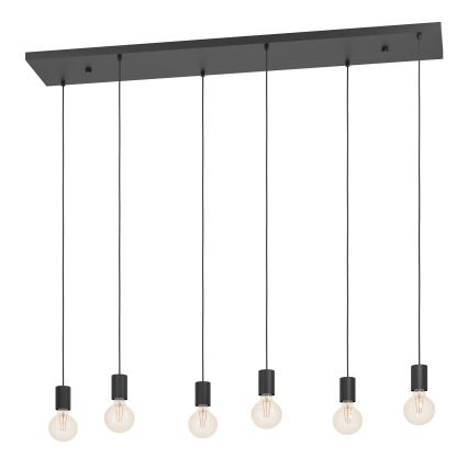 Eglo - Hängeleuchte 6xE27/40W/230V schwarz
