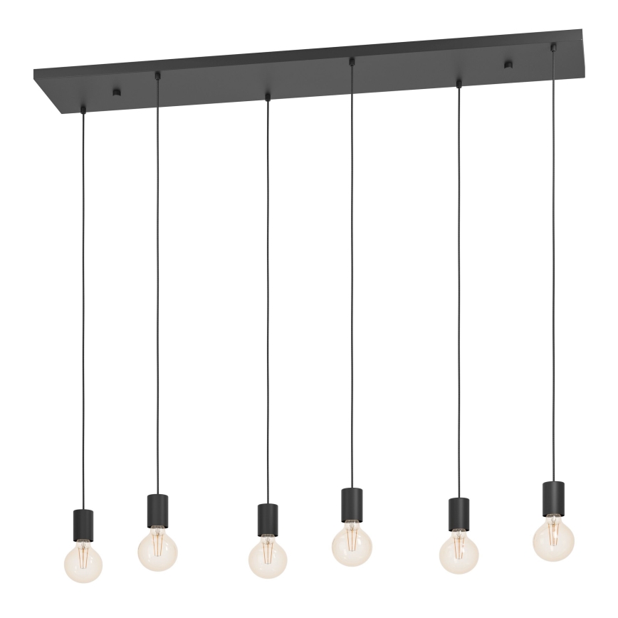 Eglo - Hängeleuchte 6xE27/40W/230V schwarz