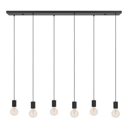 Eglo - Hängeleuchte 6xE27/40W/230V schwarz