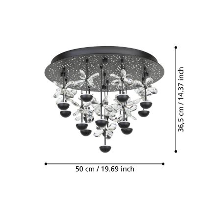 Eglo - Dimmbare LED-Deckenleuchte LED/27W/230V 3000K schwarz