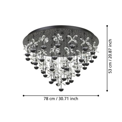 Eglo - Dimmbare LED-Deckenleuchte LED/77,4W/230V 3000K schwarz