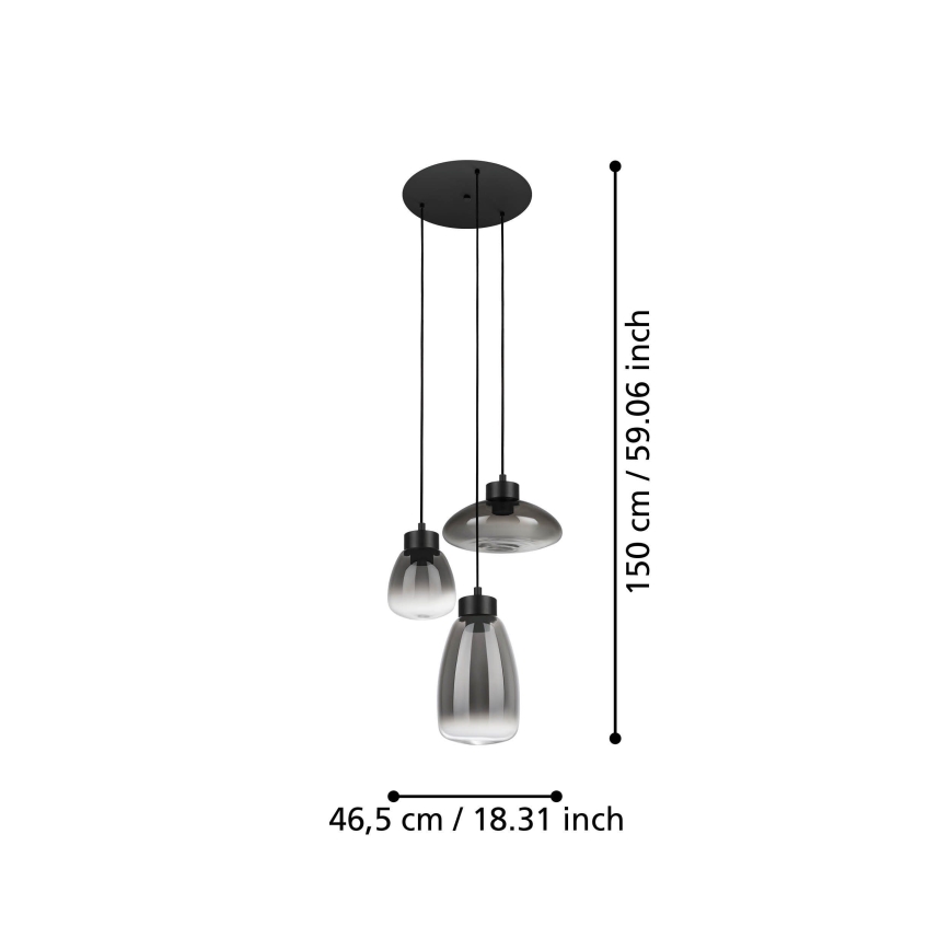 Eglo - Dimmbare LED-Hängeleuchte 3xLED/5,4W/230V 2700K rauchig