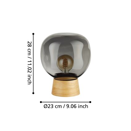 Eglo - Tischleuchte 1xE27/40W/230V rauchig